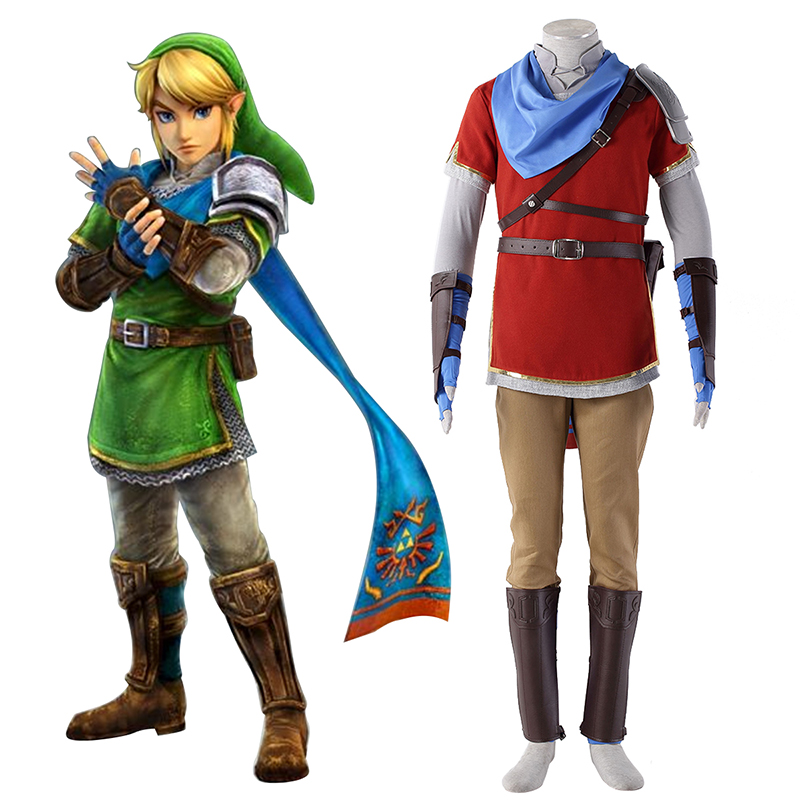The Legend of Zelda Hyrule-Warriors Link 6 Röd Cosplay Kostym Sverige