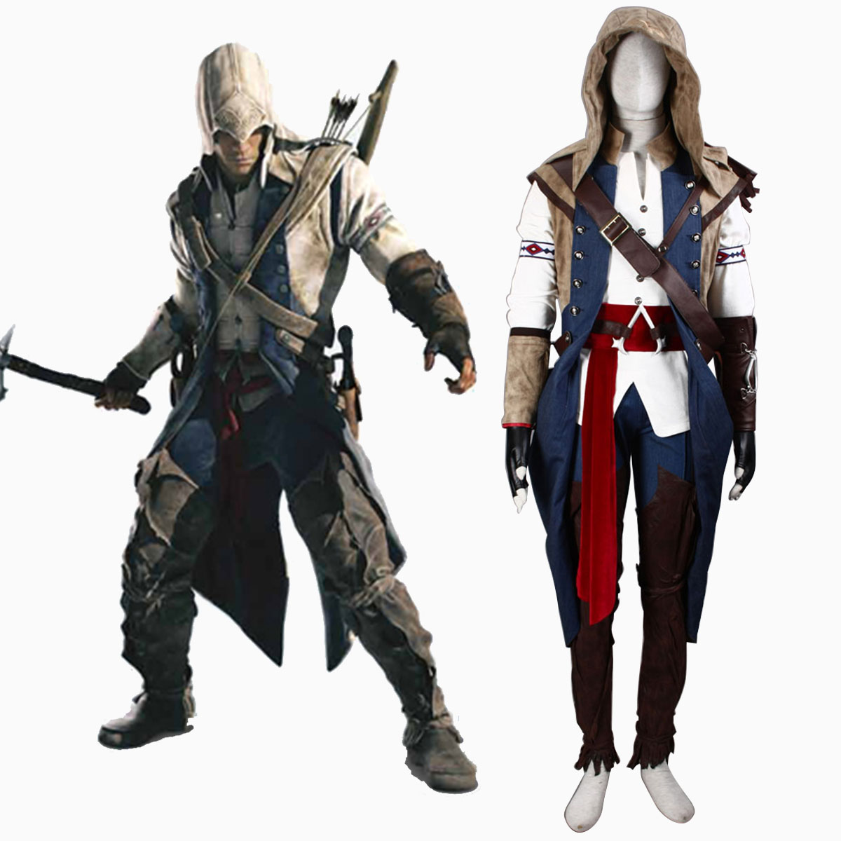Assassin's Creed III Assassin 7 Cosplay Kostym Sverige