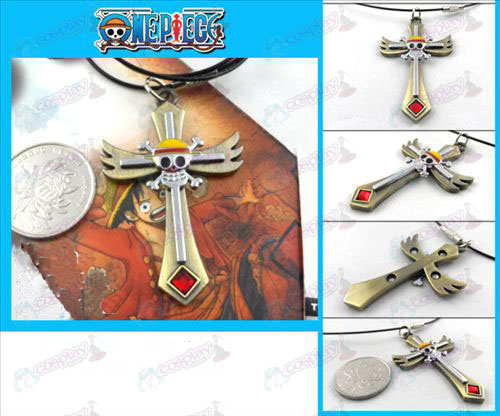 One Piece Accessoarer brons dödskalle halsband