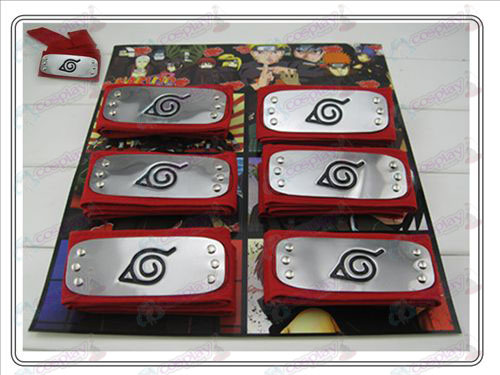 Naruto konoha röd huvudband monterad 6