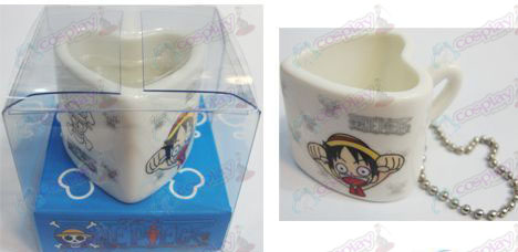One Piece tillbehör väska hängande hjärtformade keramik kopp