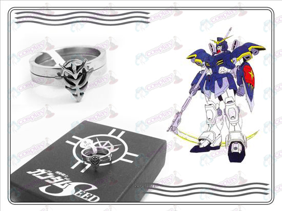 Gundam Tillbehör logo rostfritt stål par ringar