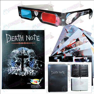Death Note Tillbehör vykort presentera 8 3 D チ 6 ㄴ 7 チ 6 ㄴ 7glasses 3D ark