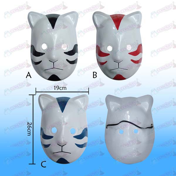 Tre färger katt mask mörk Naruto (tillval)