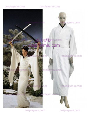 Vit Kill Bill O-Ren Ishii Kimono Cosplay Kostym