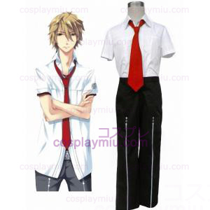 StarrySky Seigatsu Academy Male Summer Uniform korta ärmar Red Tie Cosplay Kostym