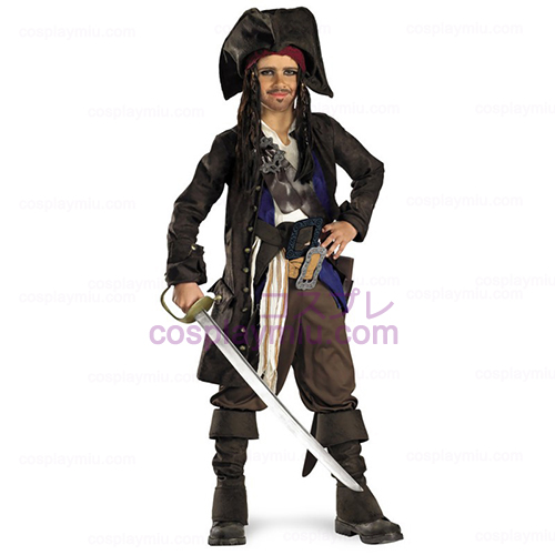 Pirates of the Caribbean - Kapten Jack Sparrow Prestige Barn Kostym