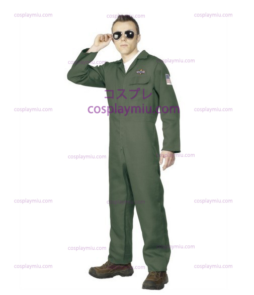 Adult Mens Aviator Topgun Pilot maskeraddräkter kostym