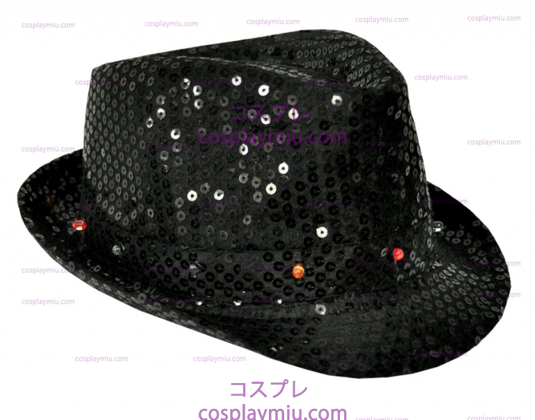 Lys upp Sequin Black Hatt