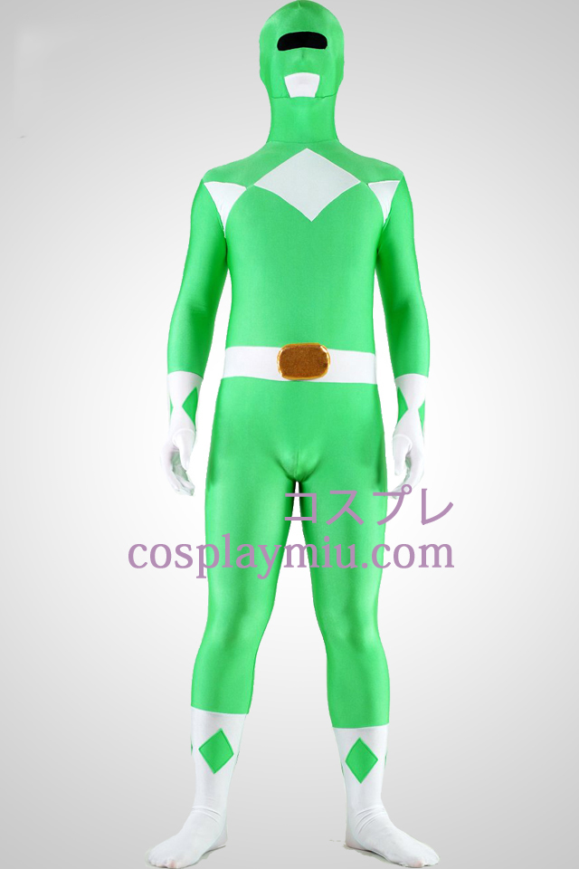Mighty zentaiin Grön Ranger Lycra Spandex Superhjälte Zentai Suit