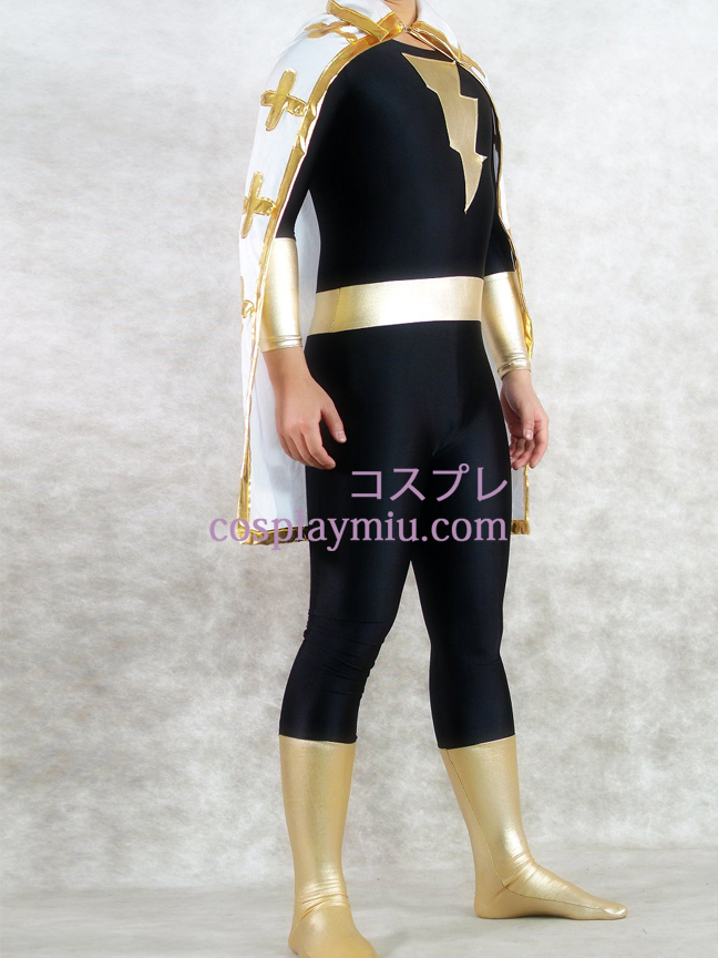 Guld och svart metallskimrande Unisex Superhero Zentai Suit