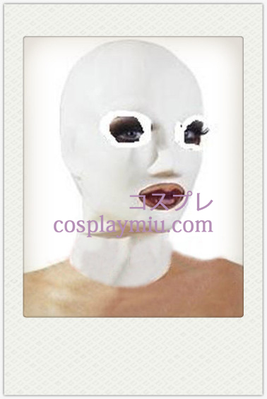 Pure White Female Latex Mask med öppna ögon och mun