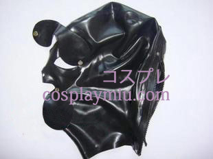 New Black Latex Mask med flyttbara Eyes