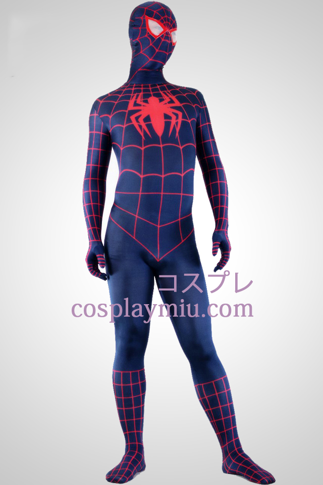 Deep Blue och Red Lycra Spandex Spiderman Superhero Zentai Suit