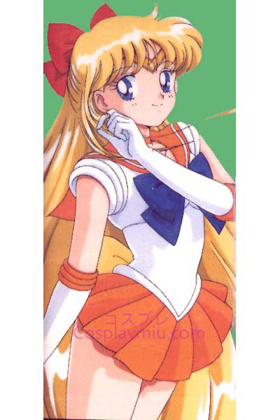 Sailor Moon Aino Minako Sailor Venus Long Cosplay peruk