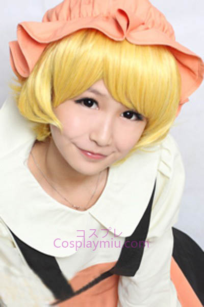 Touhou Project Aki Minoriko söta kort blond Bottom Cosplay peruk