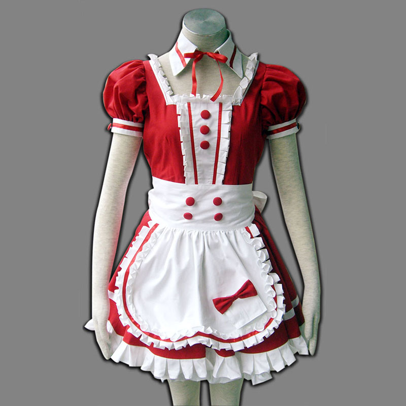 Röd Maid Uniform 6 Cosplay Kostym Sverige