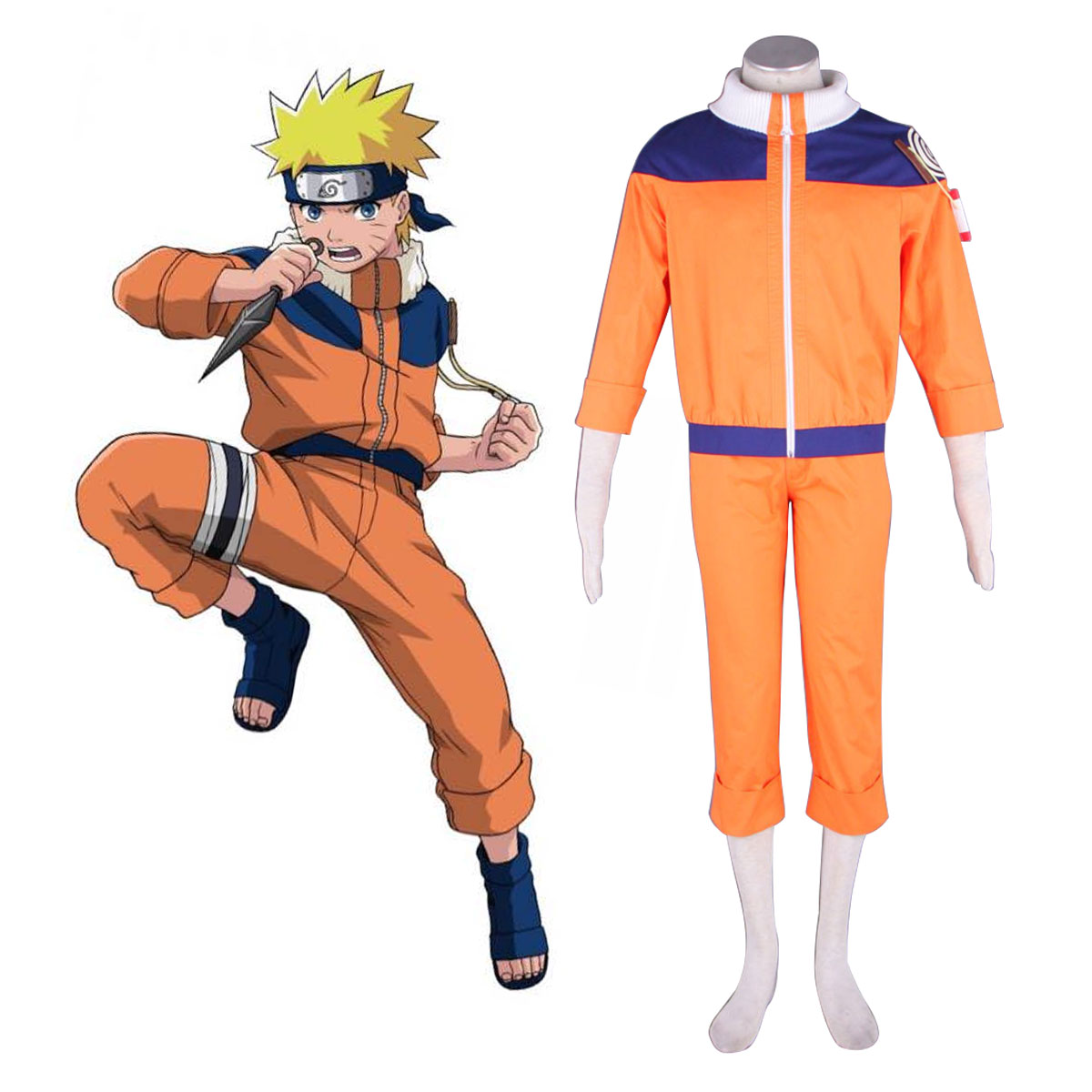 Naruto Uzumaki Naruto 1 Cosplay Kostym Sverige