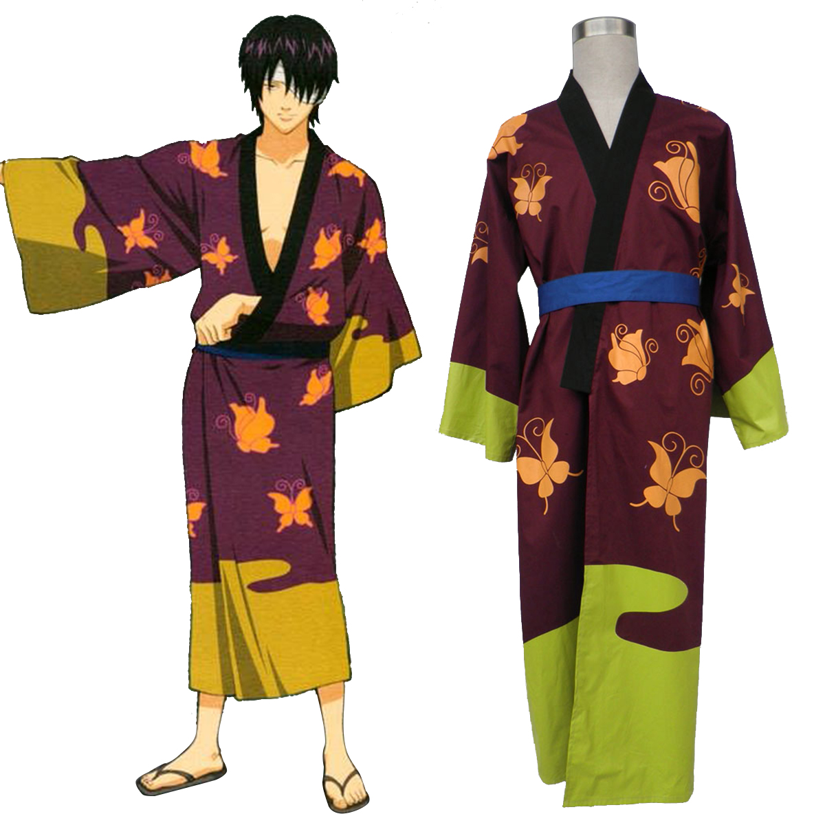 Gin Tama Takasugi Shinsuke 1 Kimono Cosplay Kostym Sverige