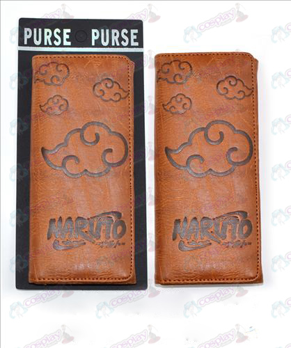 Lång faldig plånbok präglat läder (Naruto Red Cloud)