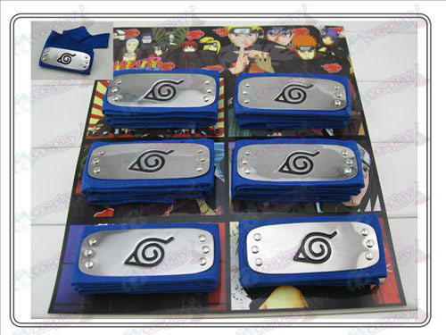 Naruto konoha 6 monterad pannband blå
