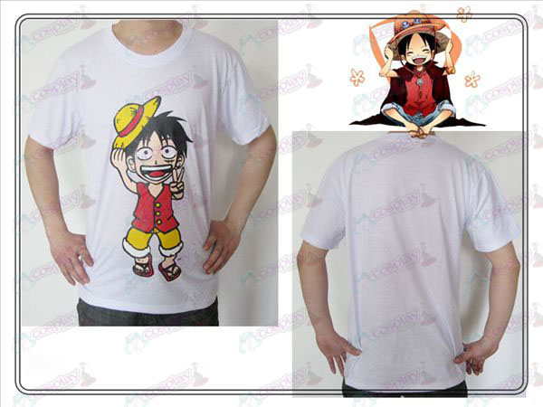 One Piece Tillbehör Luffy T-tröja (vit)