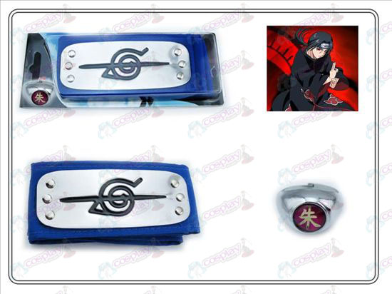 Naruto rebel fördragsamhet blått pannband + Collectors Edition Zhu Zi ring