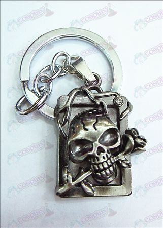 Death Note Tillbehör part licensiering dimensionell skalle pannband diamant nyckel ring (antika silver