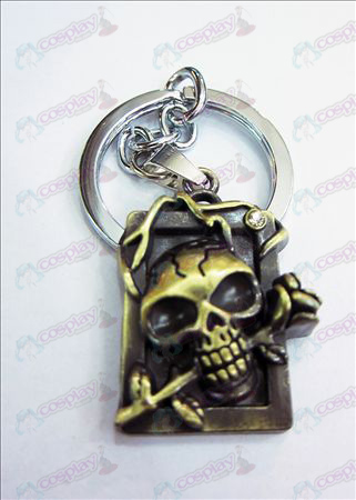 Death Note Tillbehör part licensiering dimensionell skalle pannband diamant nyckel ring (brons)