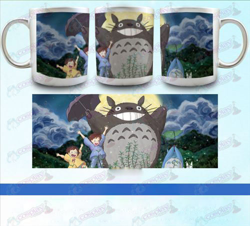 YB097-Min granne Totoro Tillbehör pärlemorskimrande silverbägare
