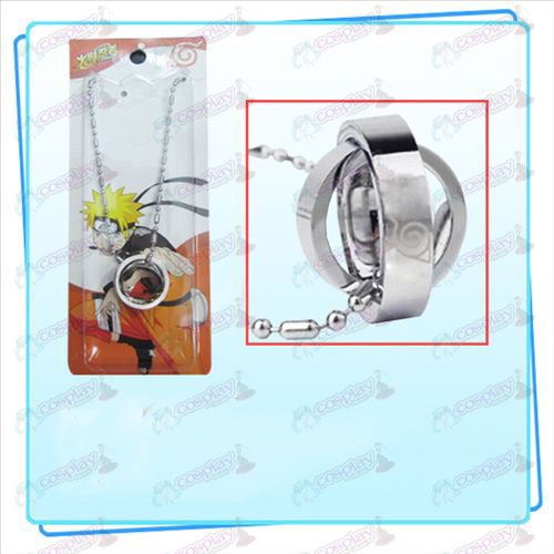 Naruto Konoha logo dubbel ring halsband (kort)