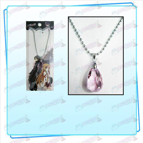 Svärd Art Online Tillbehör Yui Heart Crystal Necklace (Genomskinlig Rosa)