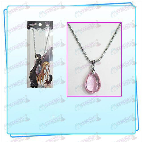 Svärd Art Online Tillbehör Yui hjärta kristall halsband (rosa)