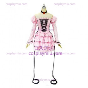 Chobits Chii rosa klänning Lolita Cosplay Kostym