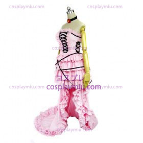 Chobits Chii rosa klänning Lolita Cosplay Kostym