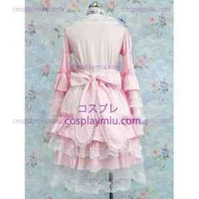 Skräddarsydd Pink Gothic Lolita Cosplay Kostym