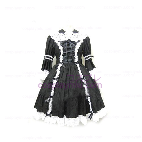 Elegant Burgundy långärmad klänning Lolita Cosplay Kostym