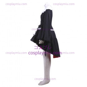 Haruhi Suzumiya Nagato Yuki Svart Maid Cosplay Lolita Cosplay Kostym