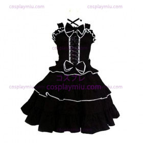 Skräddarsydda Black Gothic Lolita Cosplay Kostym