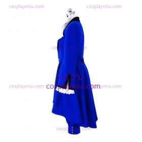 Kuroshitsuji Ciel Phantomhive Cartoon Blue Lolita Cosplay Kostym