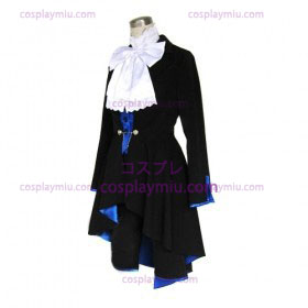 Kuroshitsuji Ciel Phantomhive Black & Blue Lolita Cosplay Kostym
