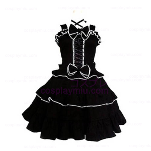 Skräddarsydda Black Gothic Lolita Cosplay Kostym