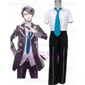 StarrySky Seigatsu Academy Male Summer Uniform korta ärmar Blue Tie Cosplay Kostym