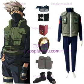 Naruto Hattake Kakashi Deluxe Cosplay kostym och tillbehör Set