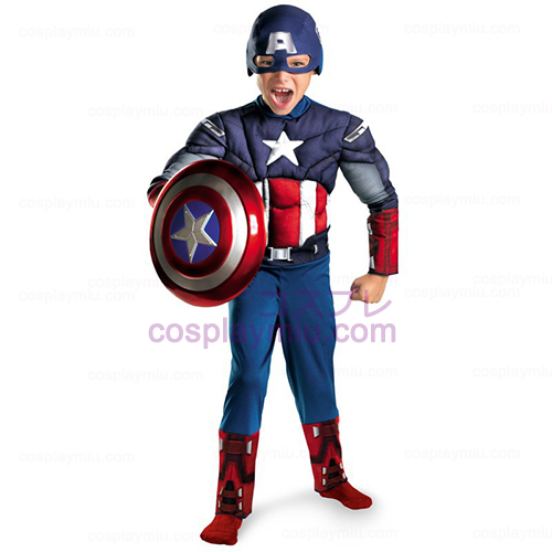 The Avengers Captain America Classic Muscle Chest Barn Kostym