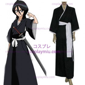 Bleach Kuchiki Rukia Soul Reaper Svart Uniform Cosplay Kostym