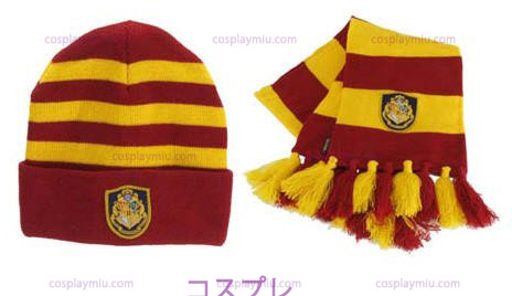 Harry Potter Hogwarts Stickad mössa och halsduk set