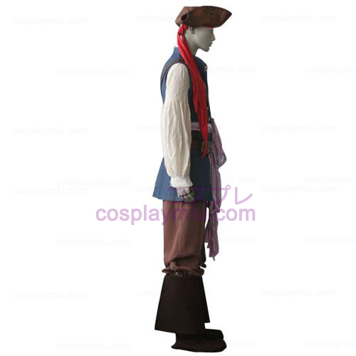 Pirates of the Caribbean Kapten Jack Sparrow Cosplay Kostym
