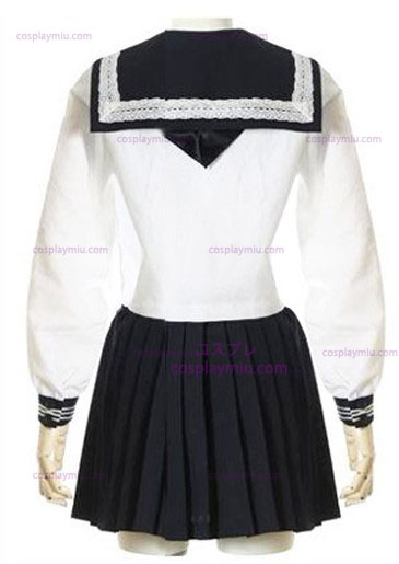 Vit Långärmat Sailor skoluniform Cosplay Kostym