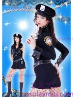 Sexig långärmad Lady Polisen Patched Kostym